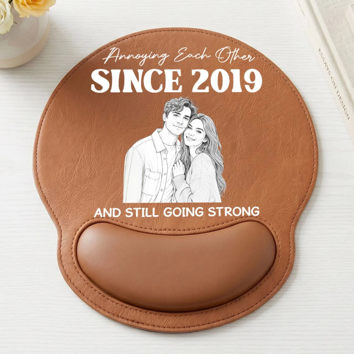 Sketch Love - Personalized Leather Mouse Pad