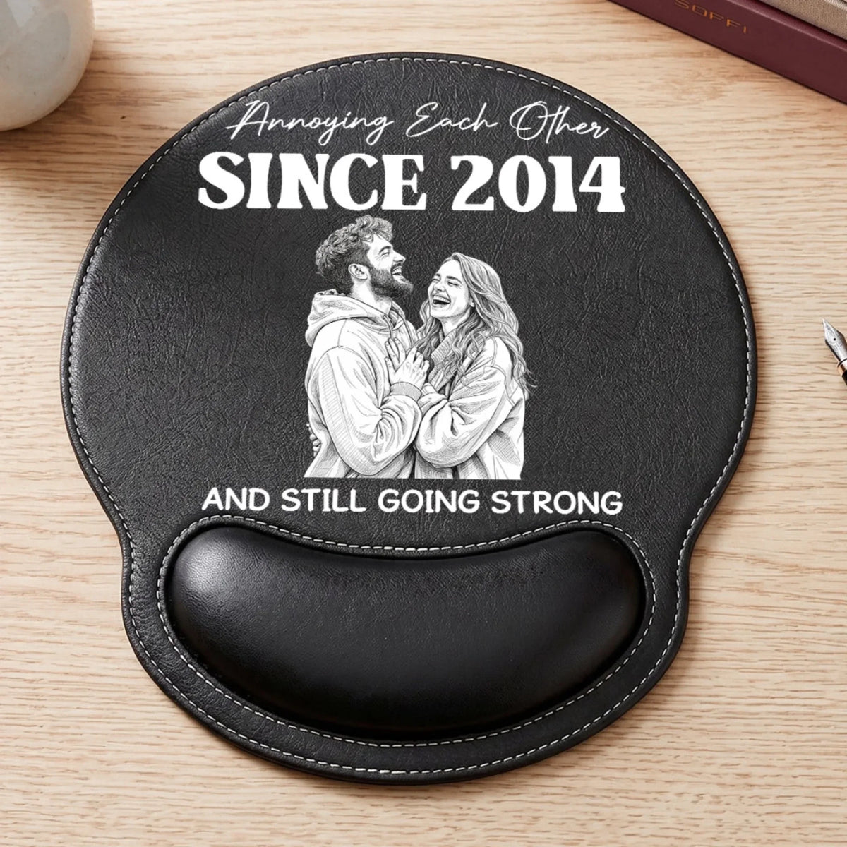 Sketch Love - Personalized Leather Mouse Pad
