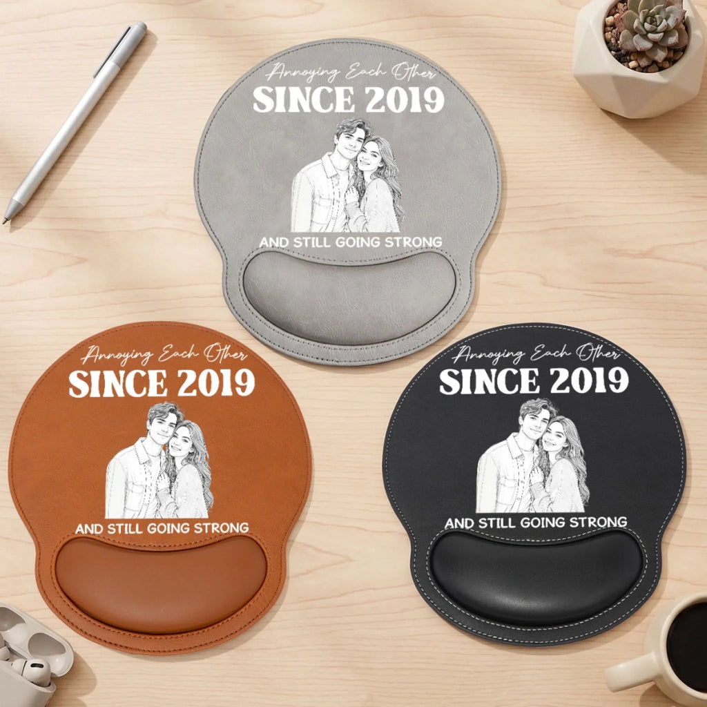 Sketch Love - Personalized Leather Mouse Pad