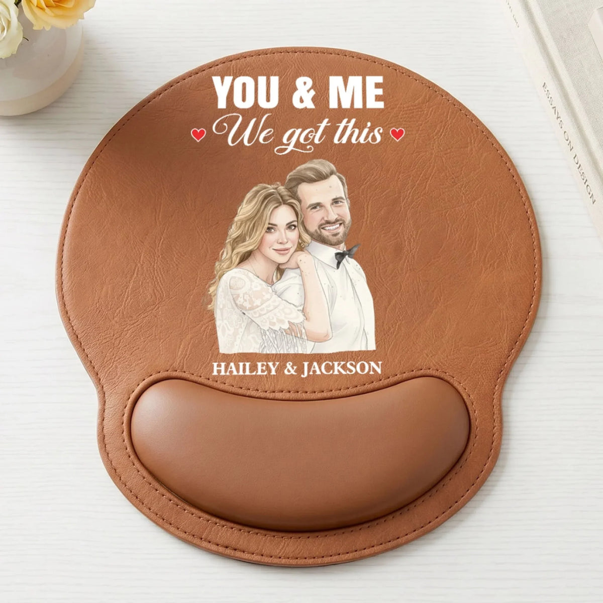 You And Me We Got This - Personalized Leather Mouse Pad