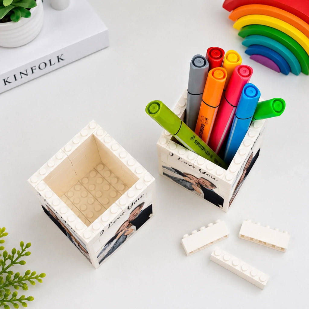 Our Family - Personalized Block Pen Holder