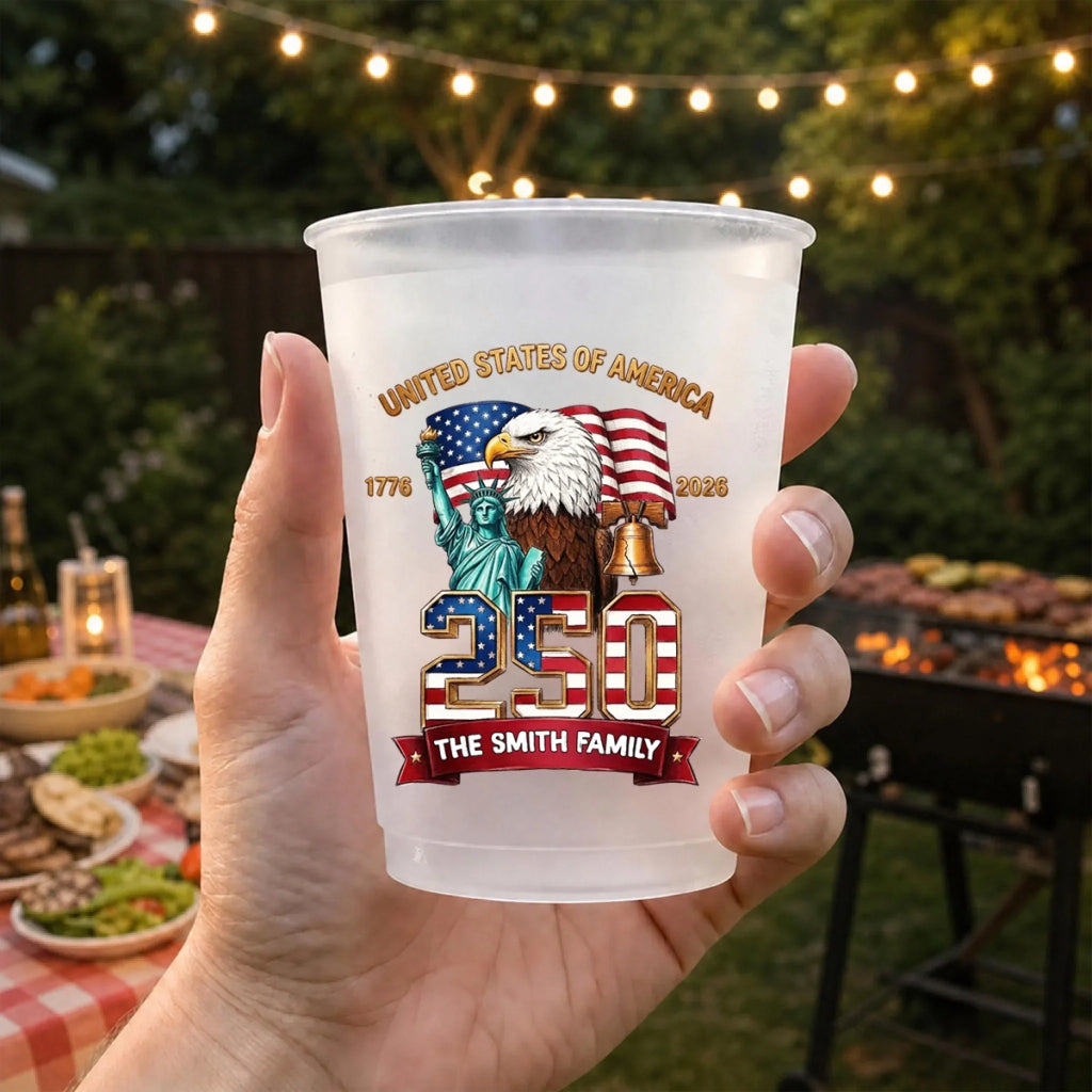 America 250th Anniversary - Personalized Frosted Cup
