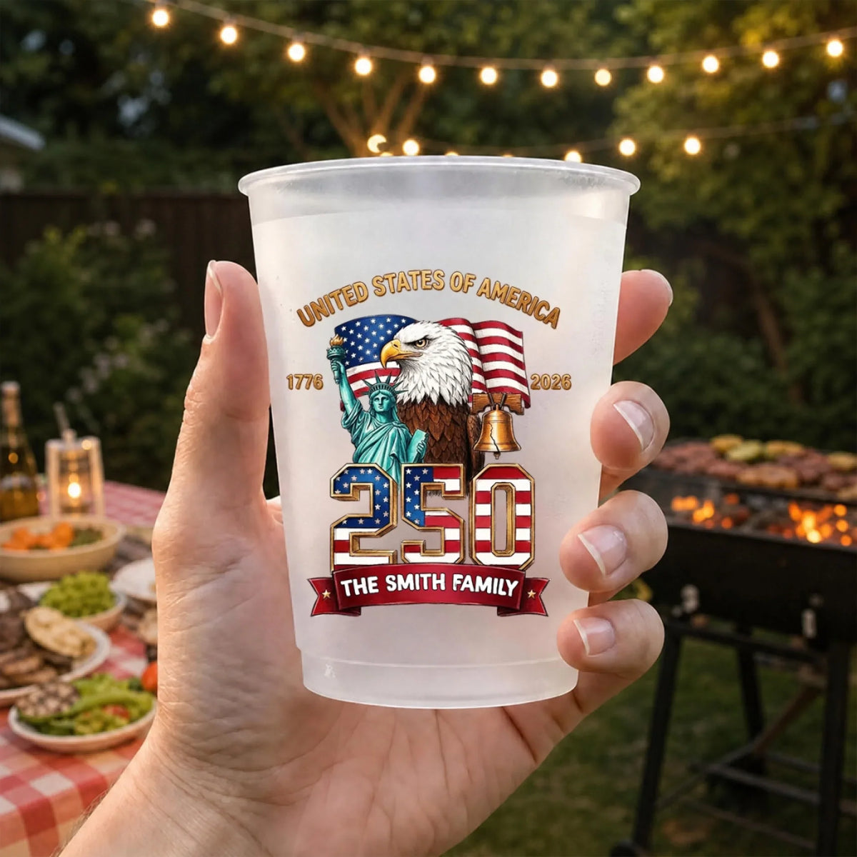 America 250th Anniversary - Personalized Frosted Cup