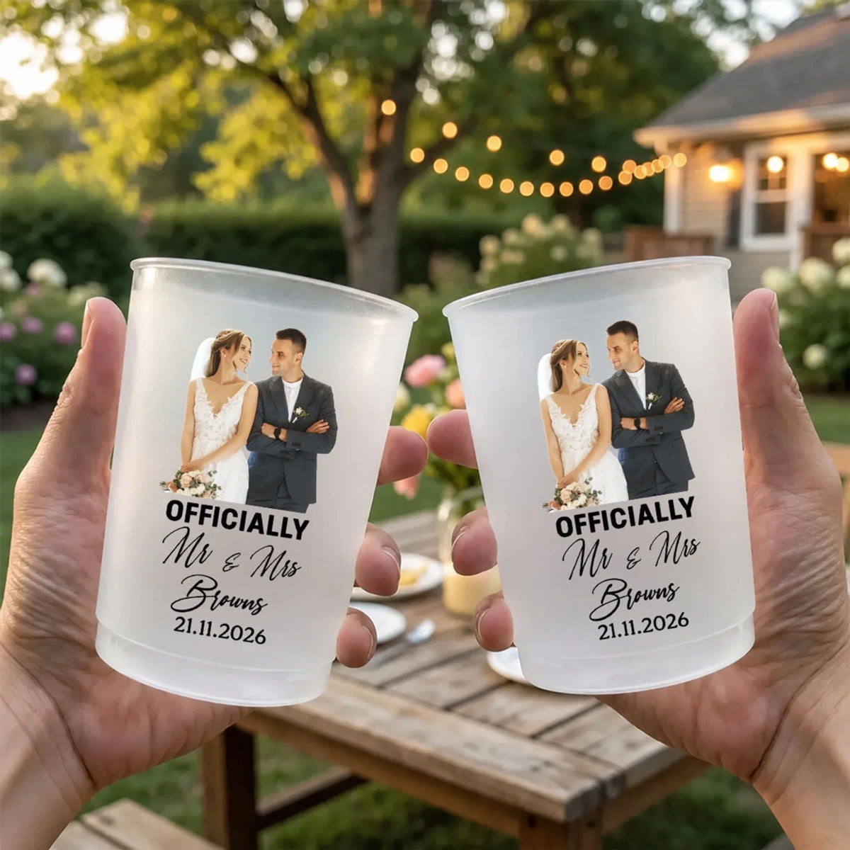 Officially Mr And Mrs - Personalized Frosted Cup