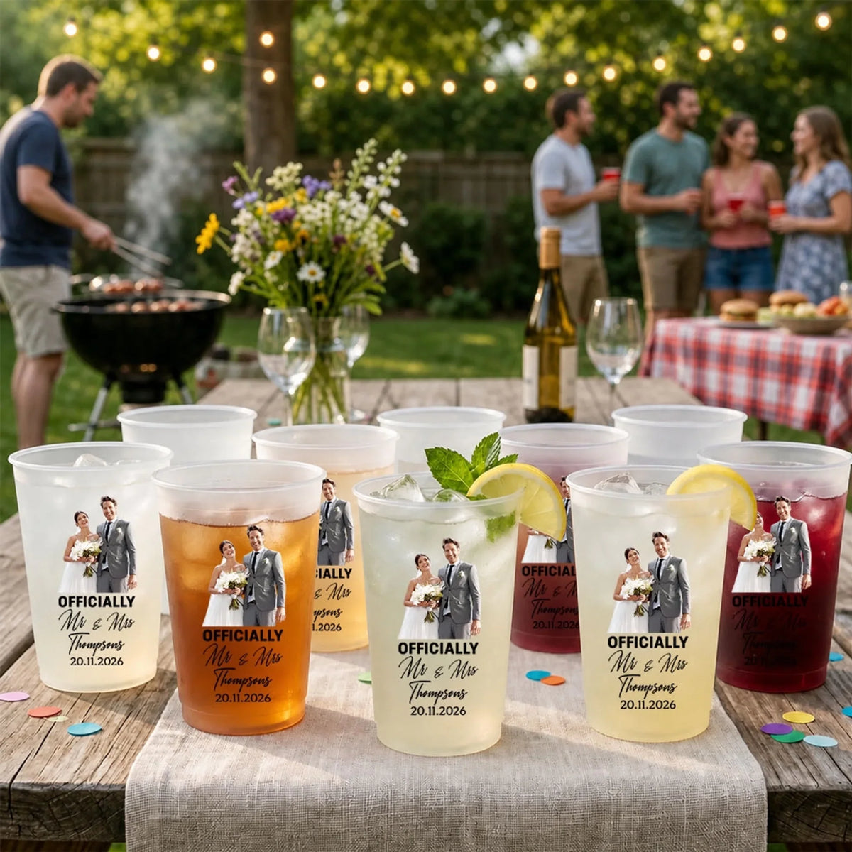 Officially Mr And Mrs - Personalized Frosted Cup