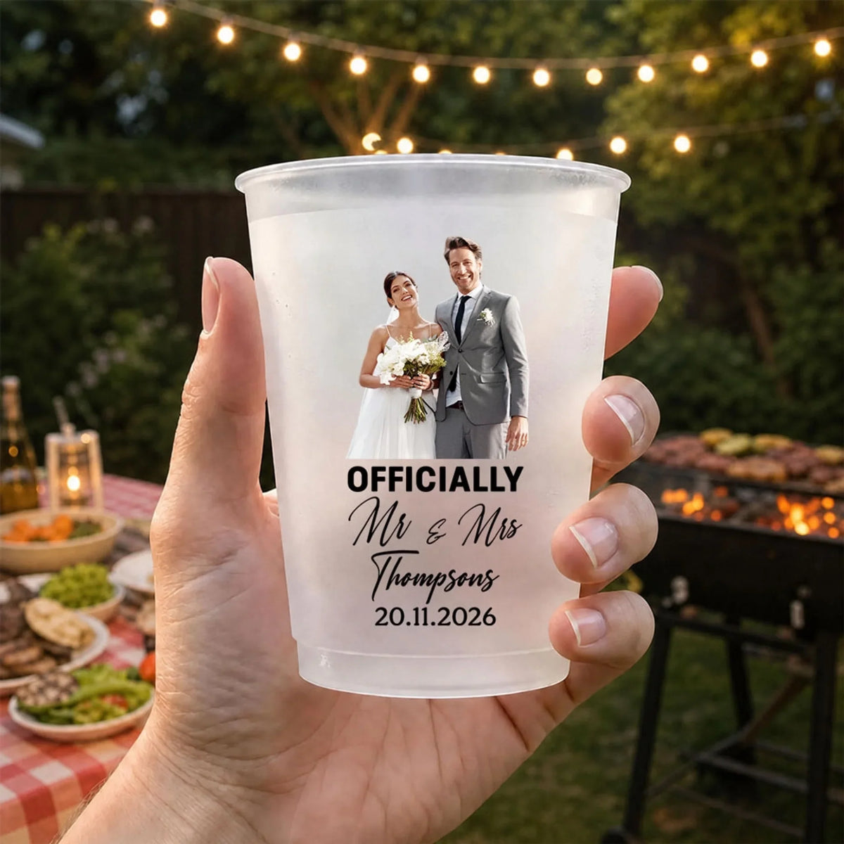 Officially Mr And Mrs - Personalized Frosted Cup