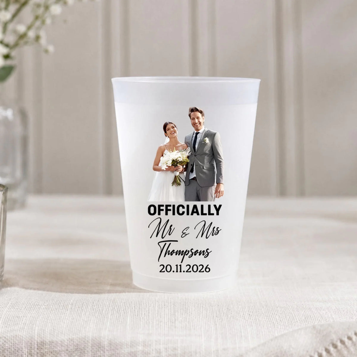 Officially Mr And Mrs - Personalized Frosted Cup