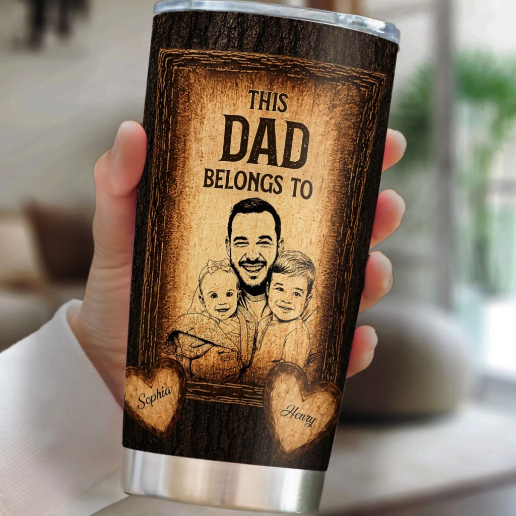 Custom Photo Father's Day Birthday Gifts For Dad • Built With Dad Love - Personalized Tumbler