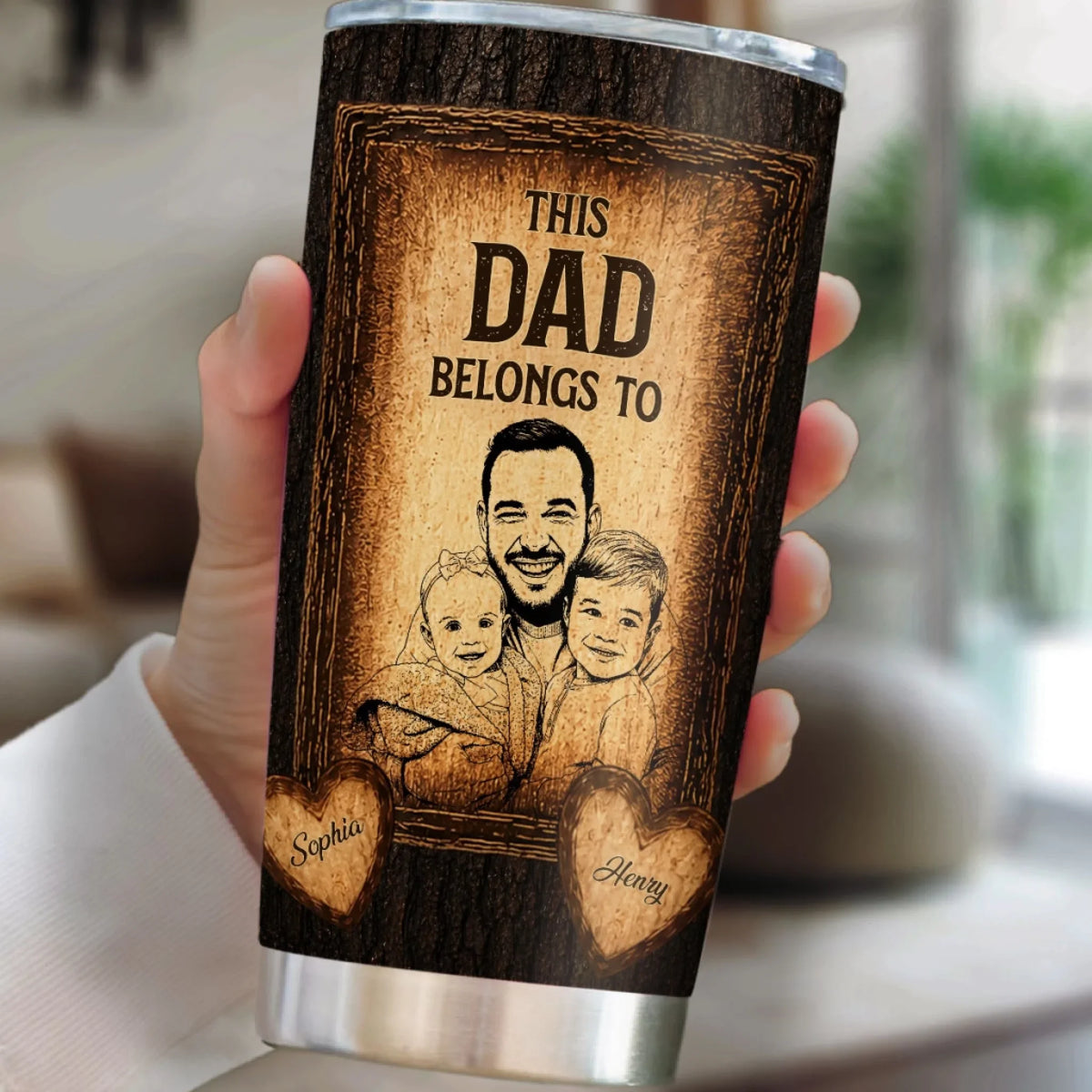 Custom Photo Father's Day Birthday Gifts For Dad • Built With Dad Love - Personalized Tumbler
