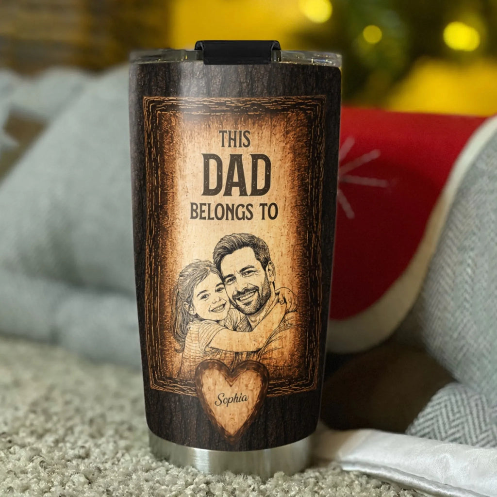 Custom Photo Father's Day Birthday Gifts For Dad • Built With Dad Love - Personalized Tumbler