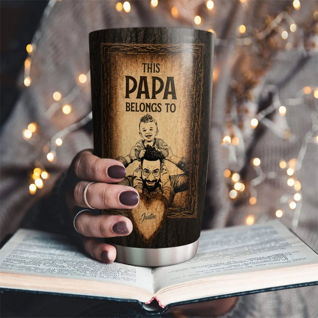 Custom Photo Father's Day Birthday Gifts For Dad • Built With Dad Love - Personalized Tumbler