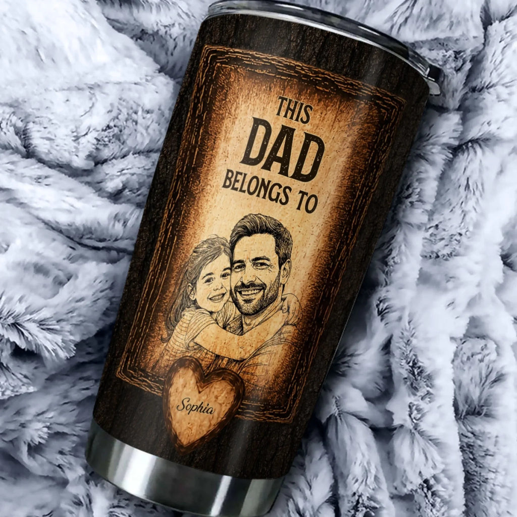 Custom Photo Father's Day Birthday Gifts For Dad • Built With Dad Love - Personalized Tumbler
