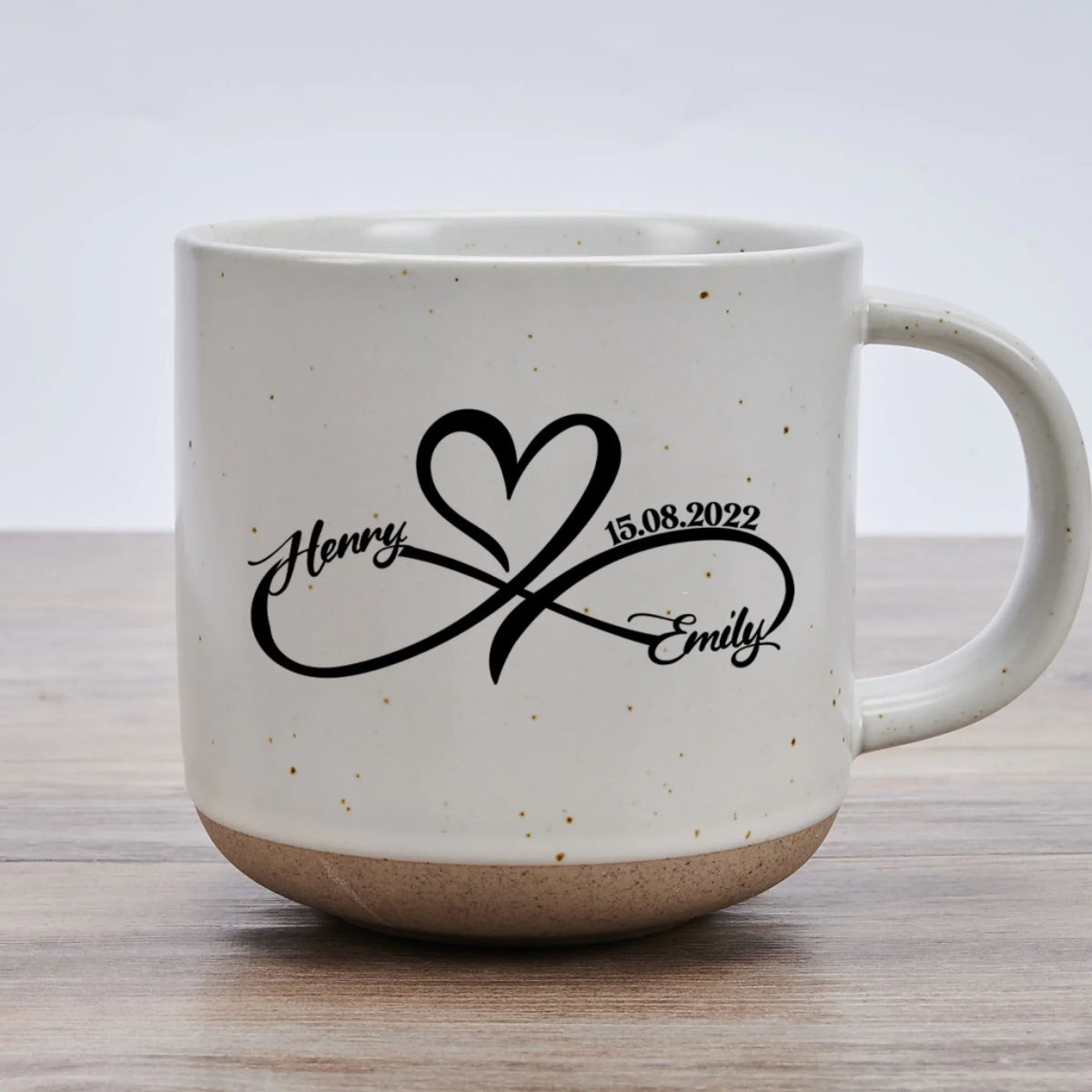 Custom Photo Anniversary Keepsake Gifts For Couple • First Kiss Forever Sips - Personalized Pottery Mug