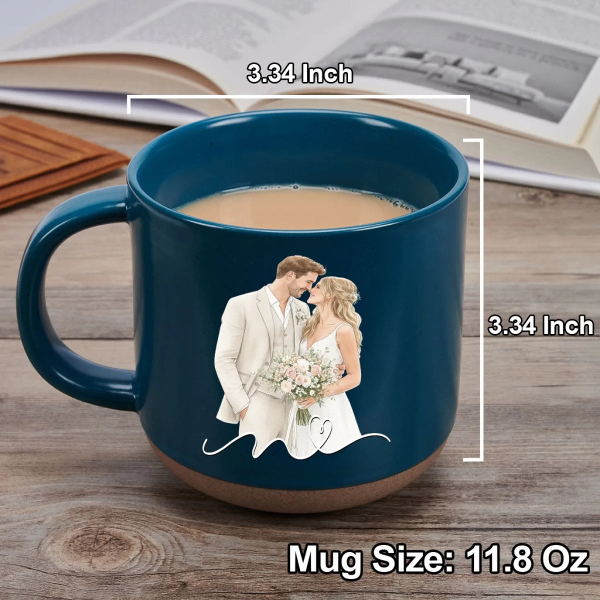 Custom Photo Anniversary Keepsake Gifts For Couple • First Kiss Forever Sips - Personalized Pottery Mug