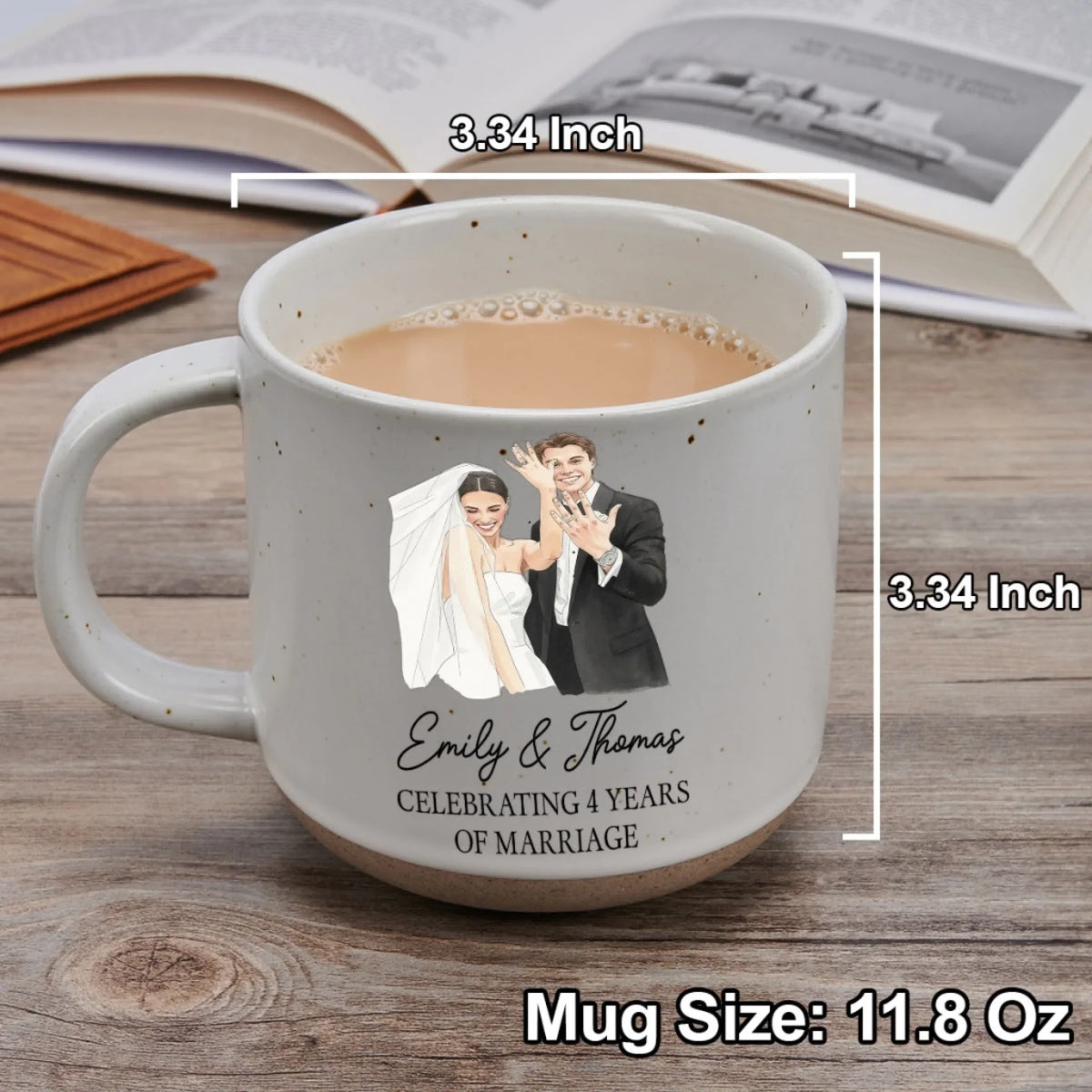 Custom Photo Anniversary Keepsake Gifts For Couple • Journey Together - Personalized Pottery Mug