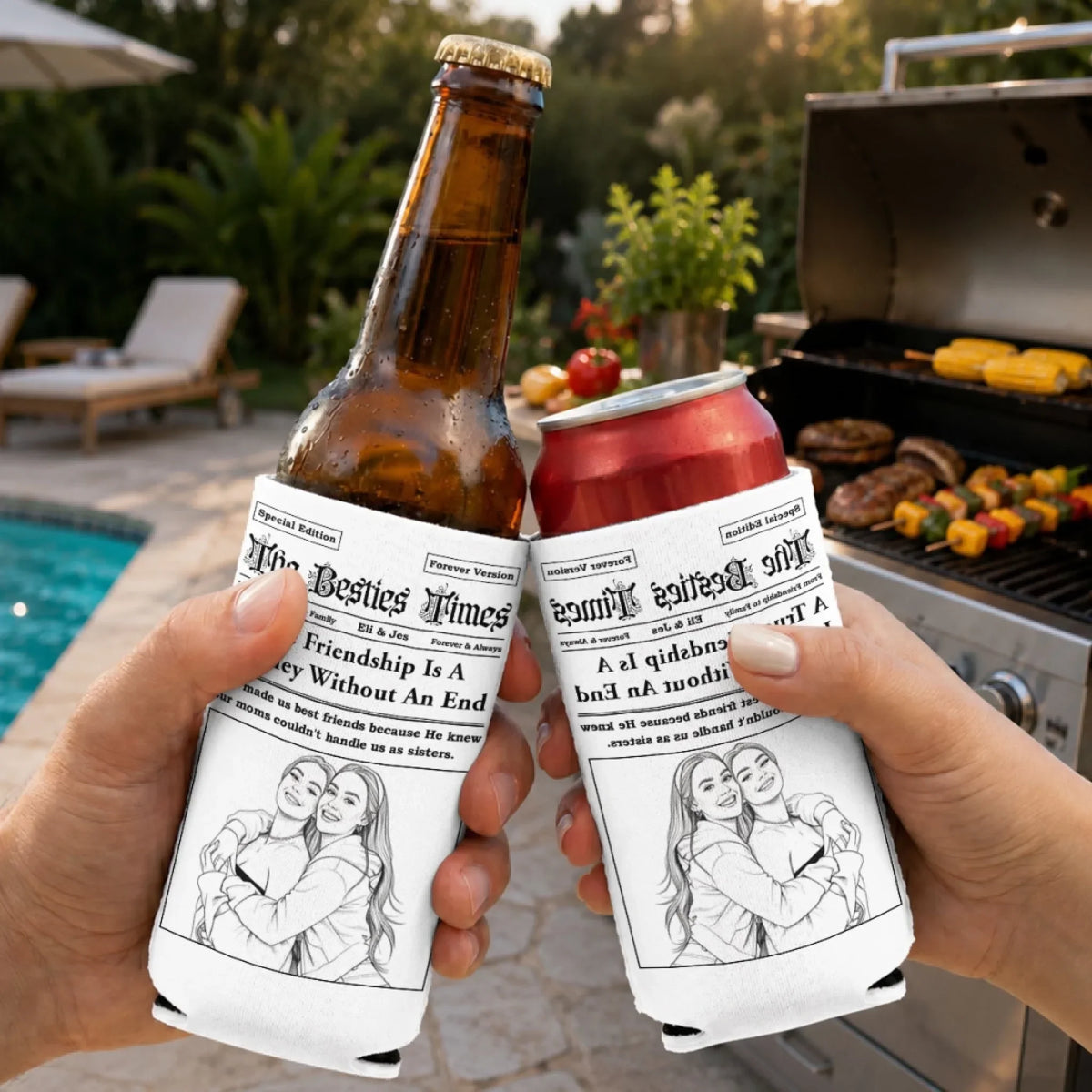 From Friendship To Family - Personalized Skinny Can Cooler