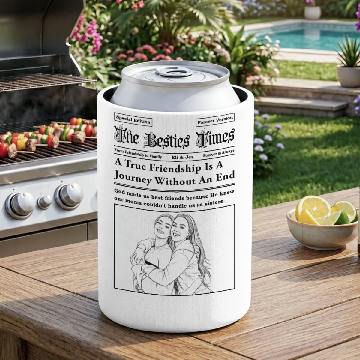 From Friendship To Family - Personalized Skinny Can Cooler