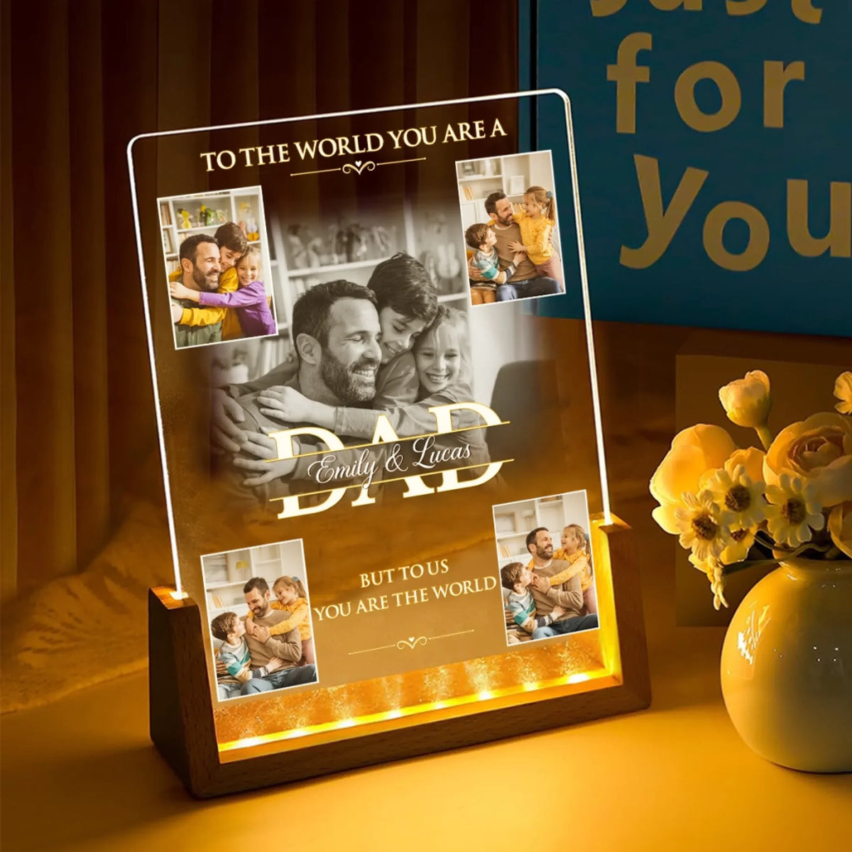 Custom Photo Father's Day Gift for Dad Grandpa • Favorite Memories With Dad - Personalized Night Light