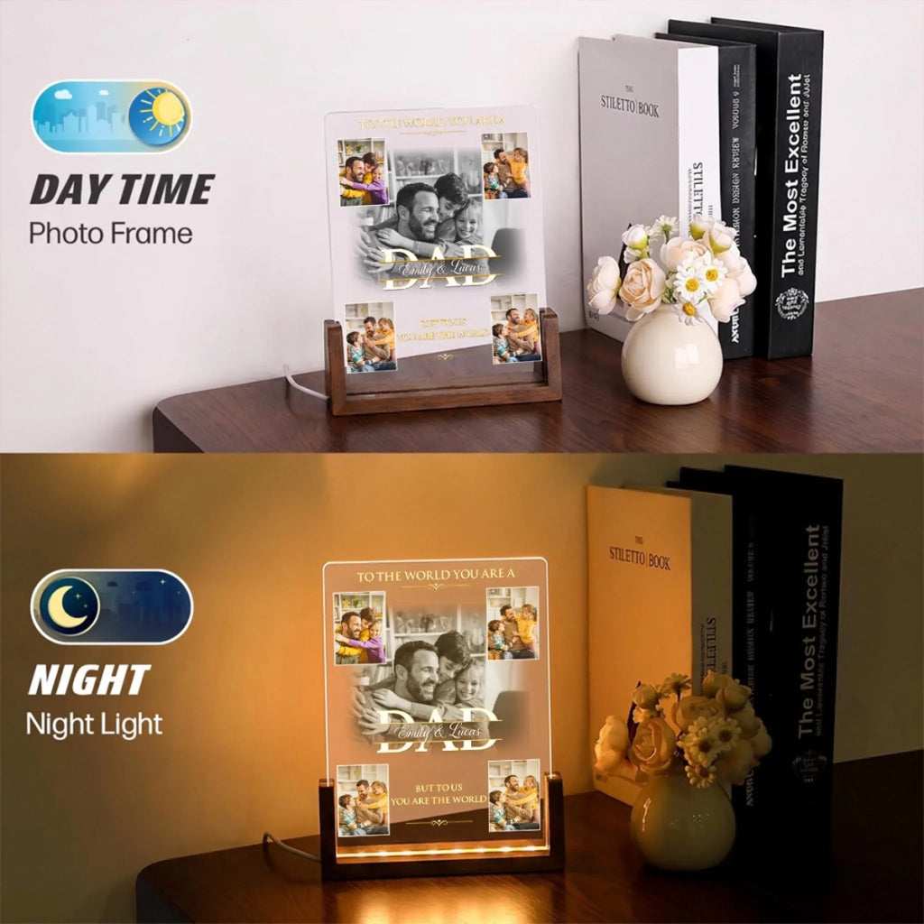 Custom Photo Father's Day Gift for Dad Grandpa • Favorite Memories With Dad - Personalized Night Light