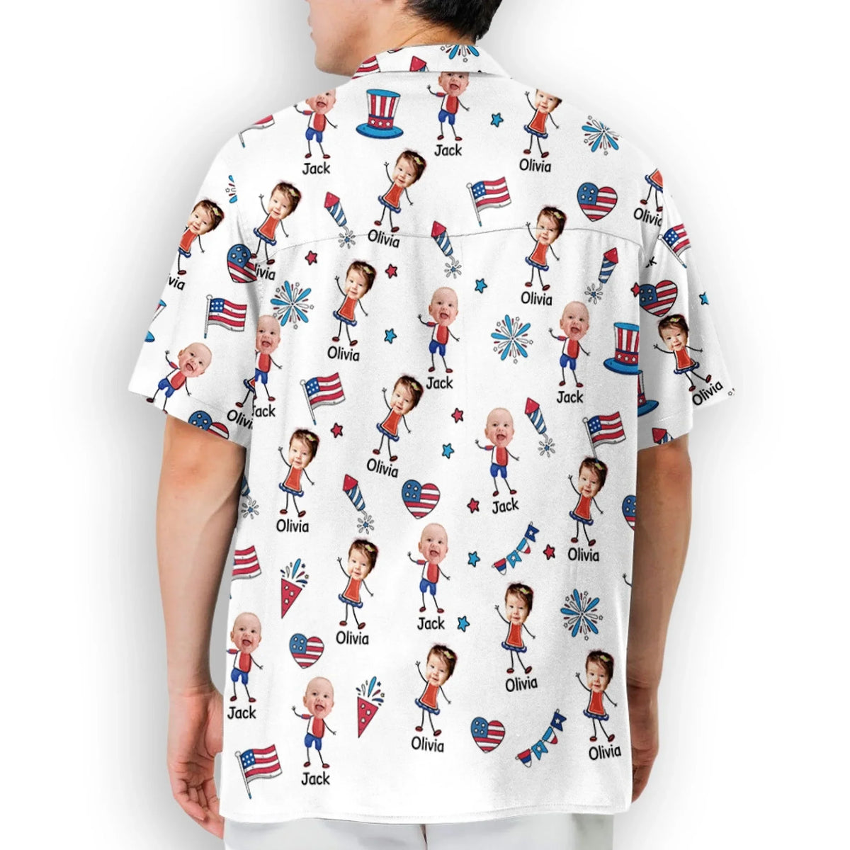 Papa American Photo - Personalized Hawaiian Shirt