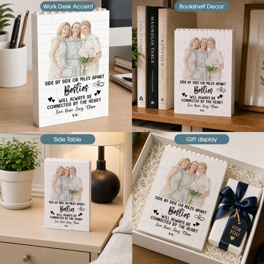 Side By Side - Personalized Rectangle Building Brick Blocks