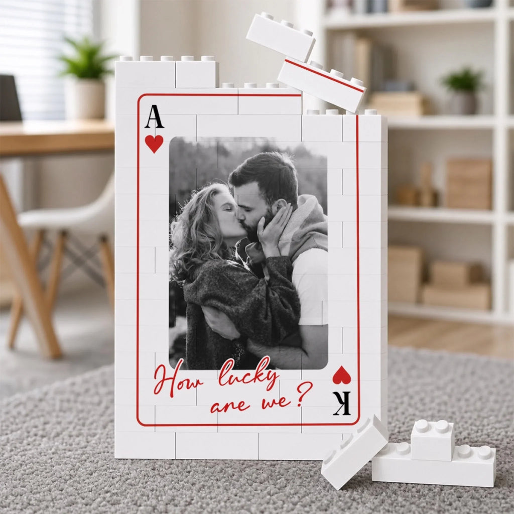 Lucky To Love You - Personalized Rectangle Building Brick Blocks