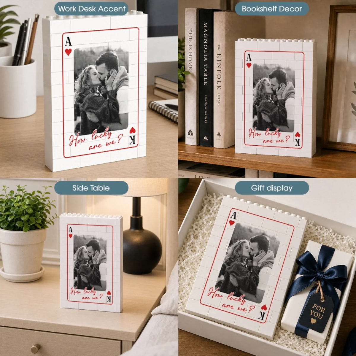 Lucky To Love You - Personalized Rectangle Building Brick Blocks