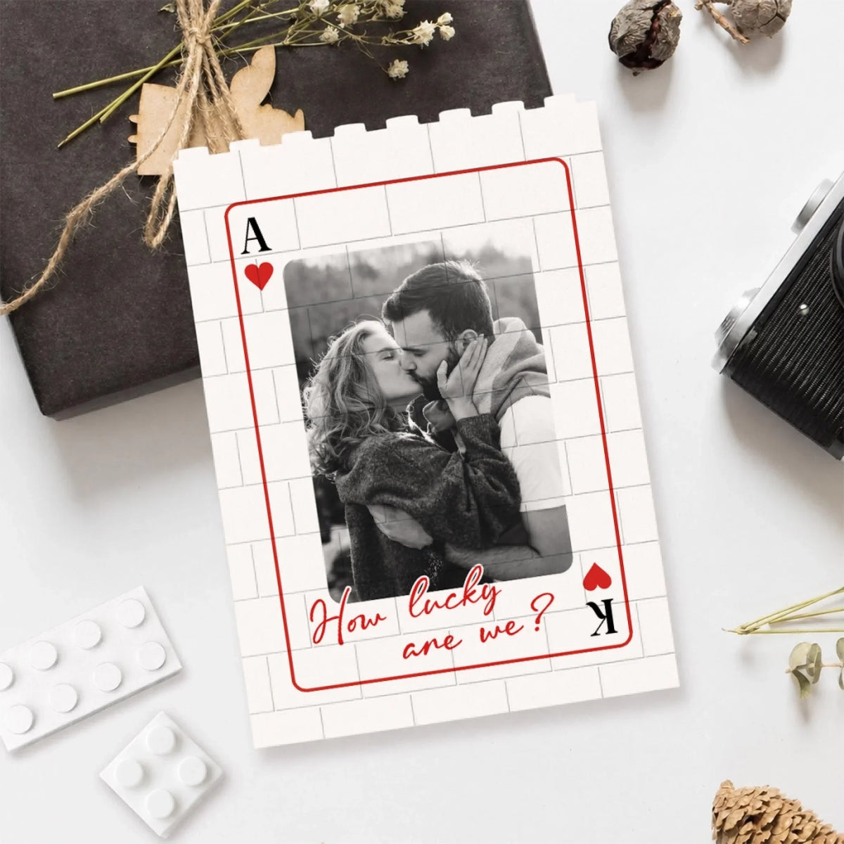 Lucky To Love You - Personalized Rectangle Building Brick Blocks