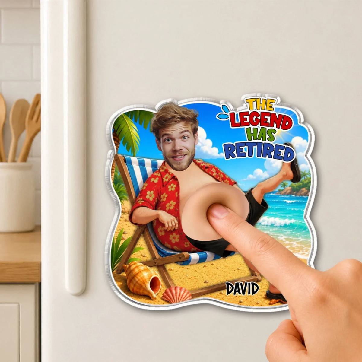 The Legend Has Retired - Personalized Squishy Acrylic Magnet