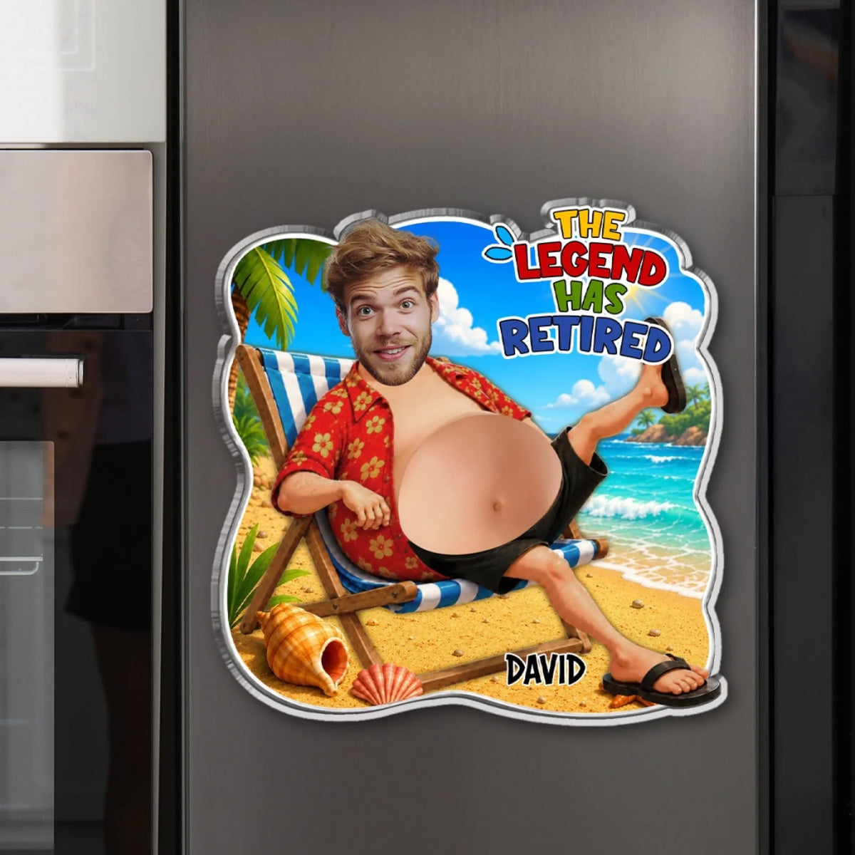 The Legend Has Retired - Personalized Squishy Acrylic Magnet