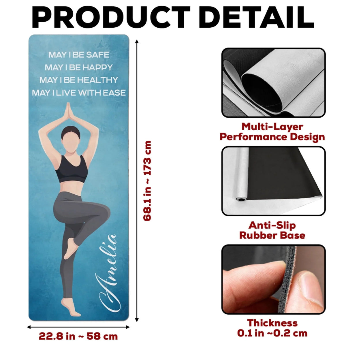 May I Live With Ease Photo - Personalized Yoga Mat