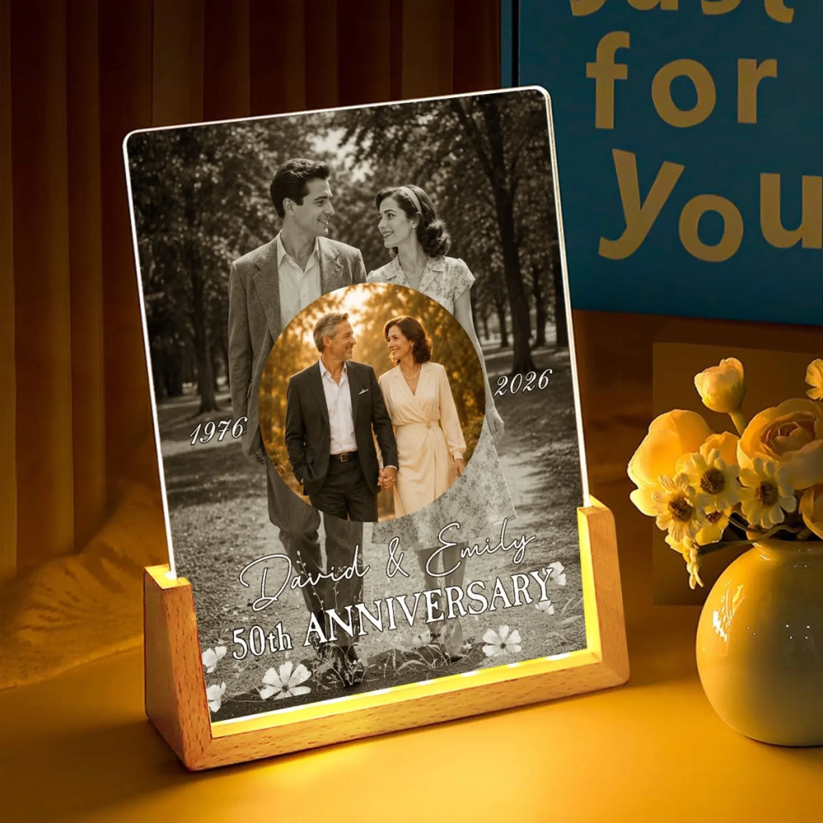 Custom Photo Anniversary, Wedding, Christmas Gift For Husband, Him• Anniversary Gift - Personalized Night Light