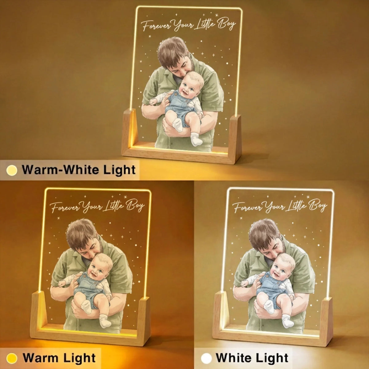 Custom Photo Father's Day Gift for Dad Grandpa • Forever Your Little Girl 2 - Personalized Night Light