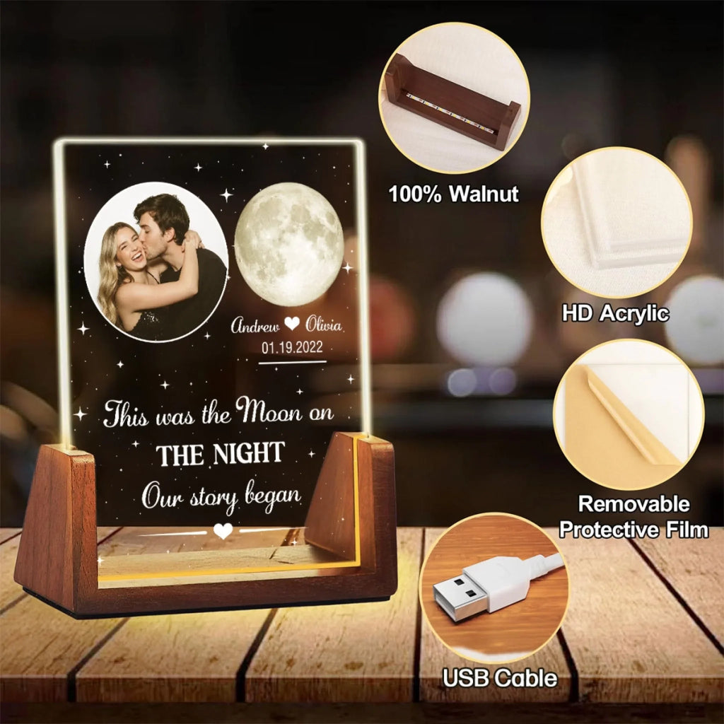 Custom Photo Couple Gift for Anniversary, Valentine's Day, Christmas • Our Love - Personalized Night Light