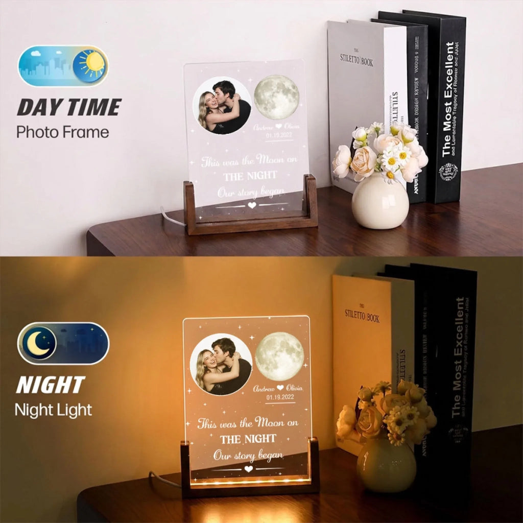 Custom Photo Couple Gift for Anniversary, Valentine's Day, Christmas • Our Love - Personalized Night Light