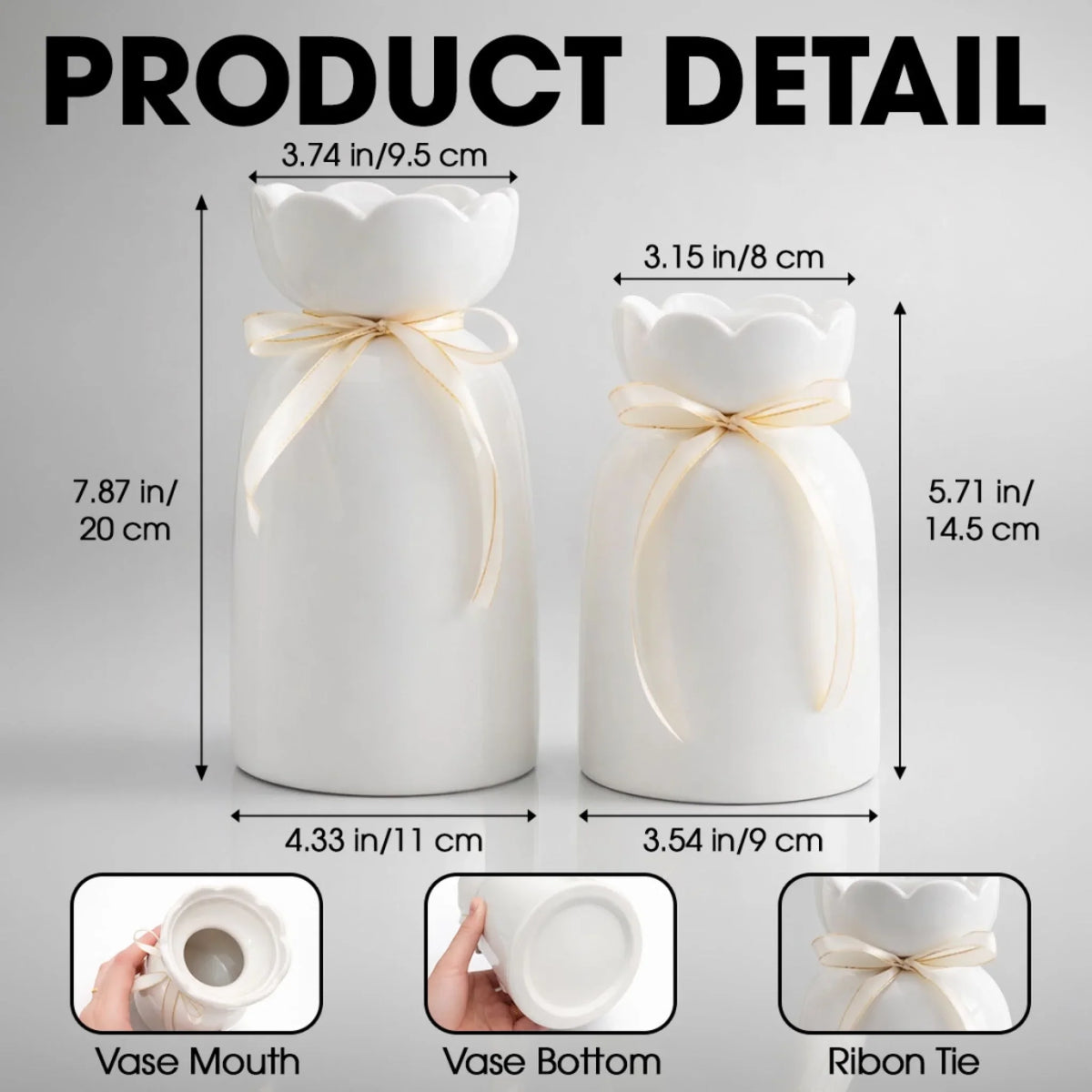 Forever And Always - Personalized Ribbon Tie Flower Vase