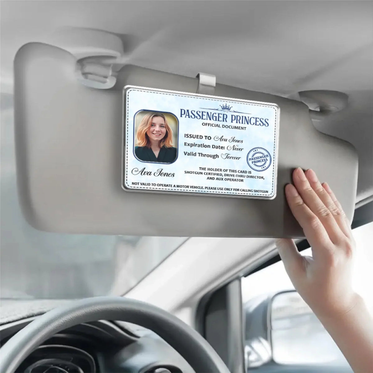 Passenger Princess - Personalized Acrylic Car Visor Clip
