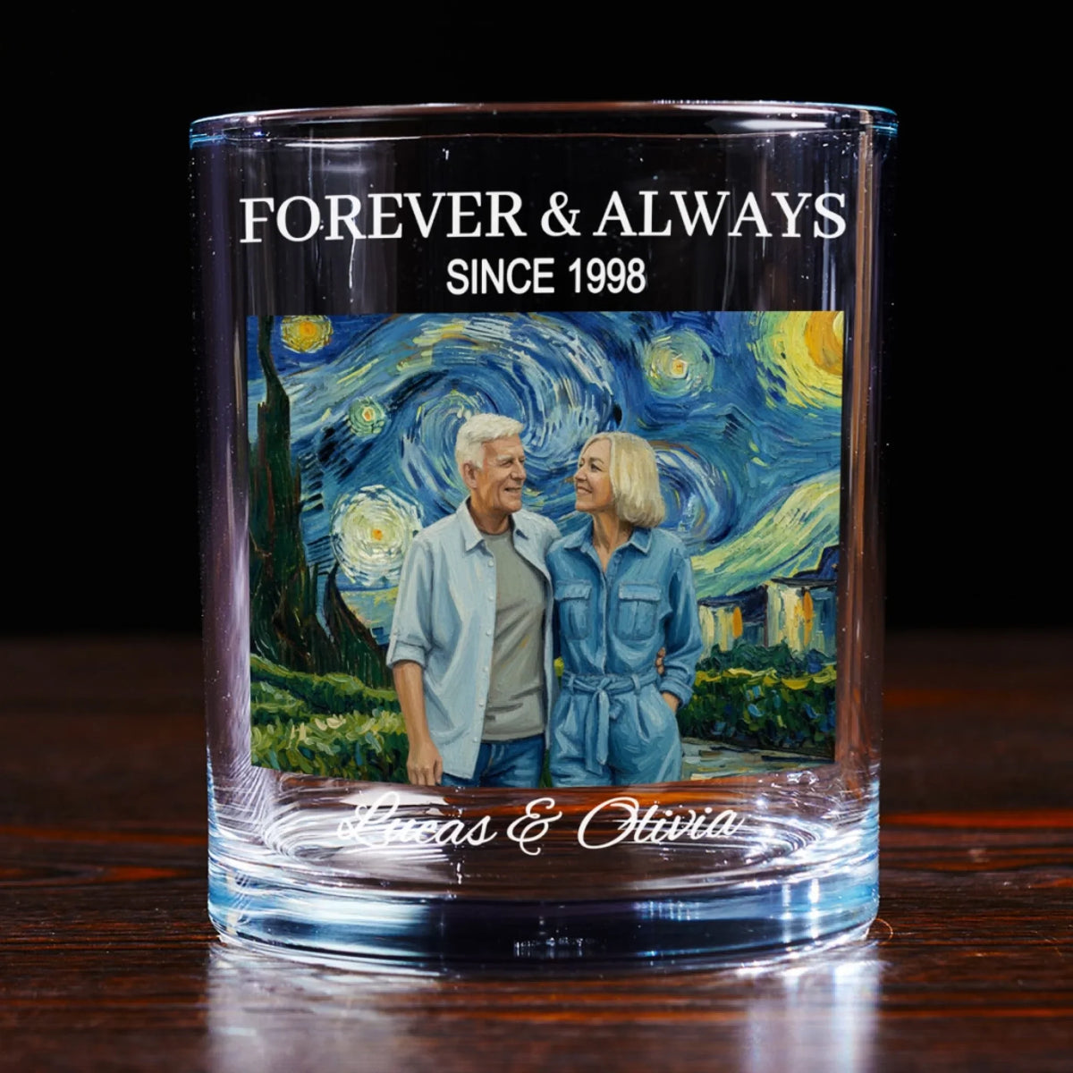 Custom Photo Christmas Birthday Drinkware Gifts for Pet Lovers • The Lovers - Personalized Whiskey Glass