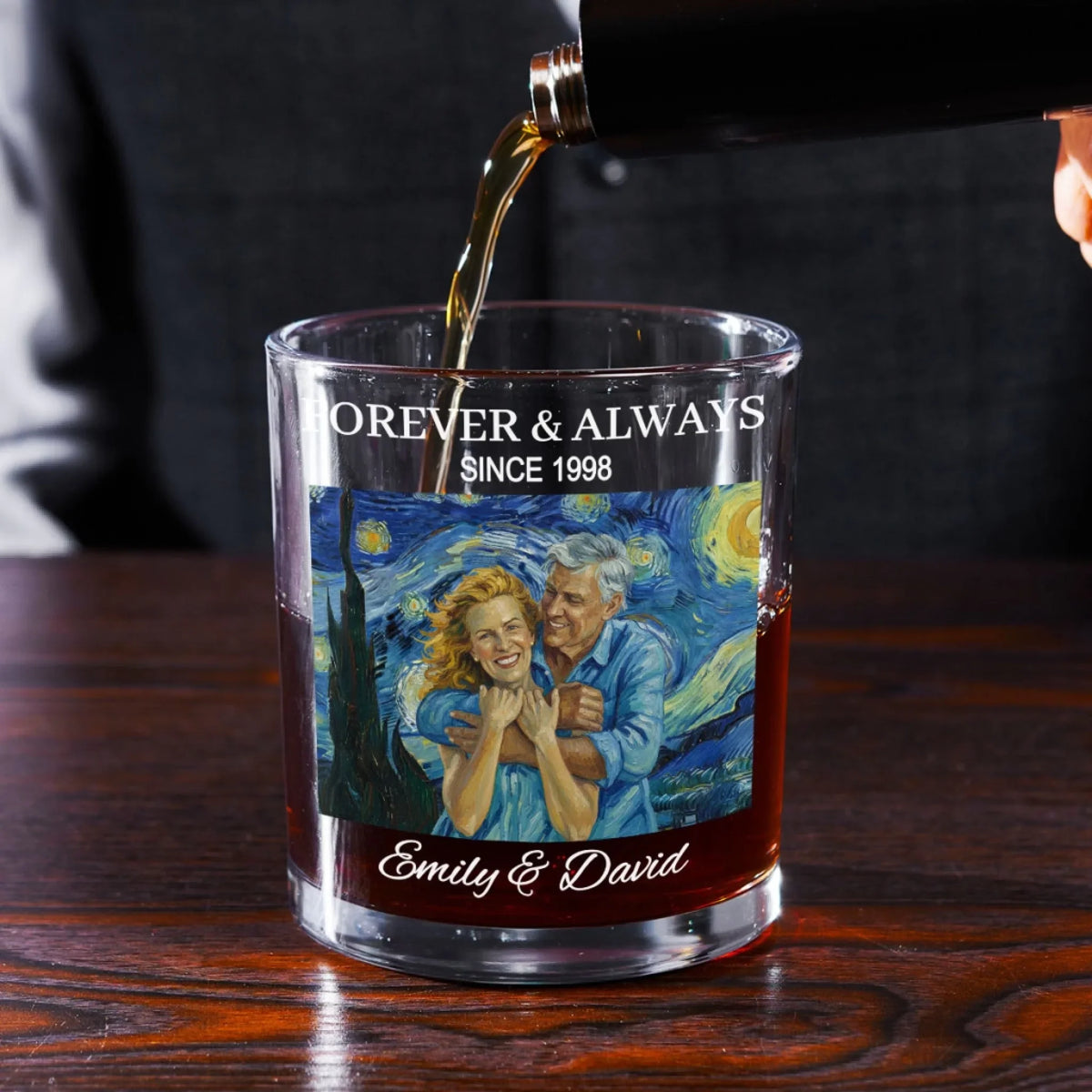 Custom Photo Christmas Birthday Drinkware Gifts for Pet Lovers • The Lovers - Personalized Whiskey Glass