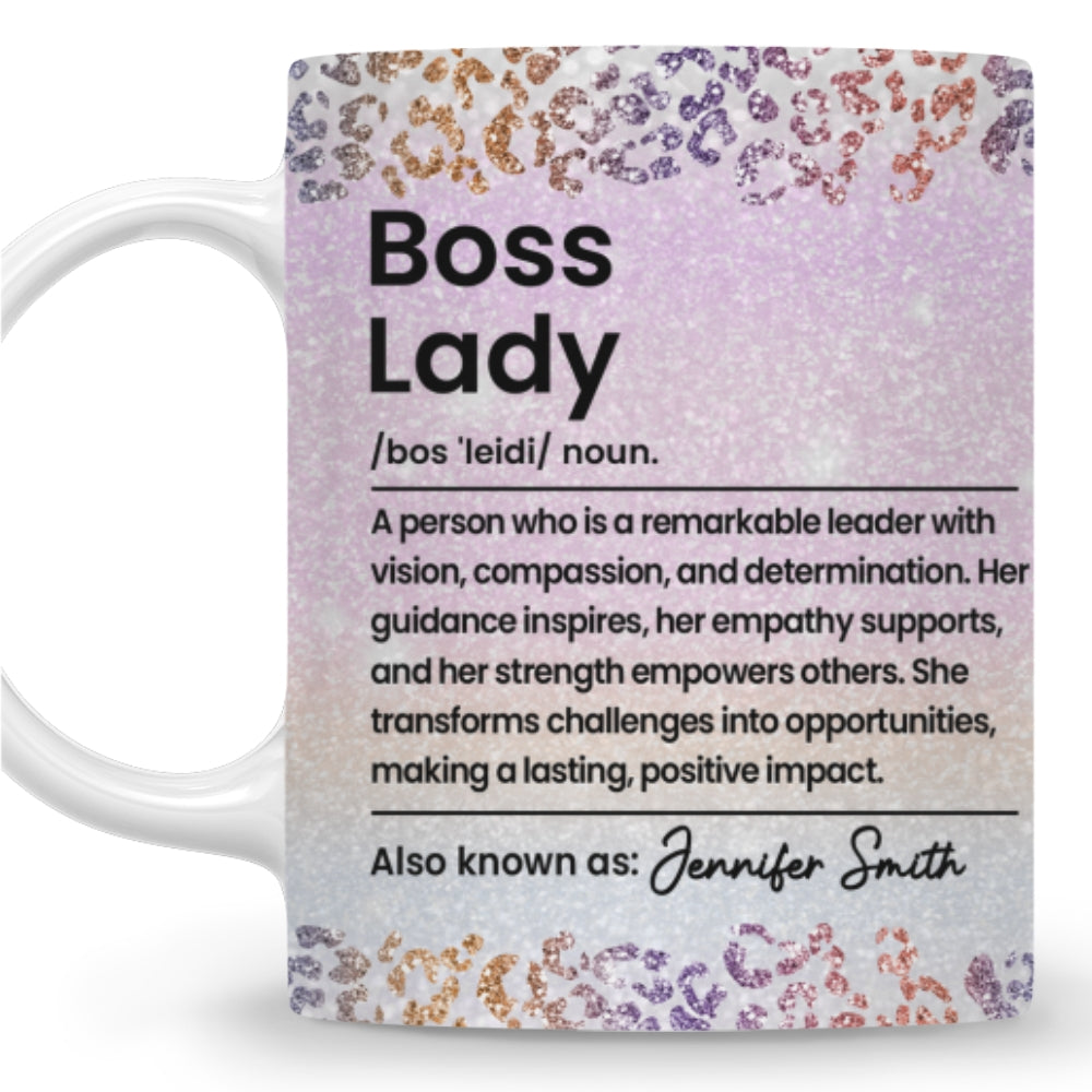 Custom Coworker, Christmas & Birthday Team Appreciation Gift • Boss Lady 2 - Personalized Coffee Mug
