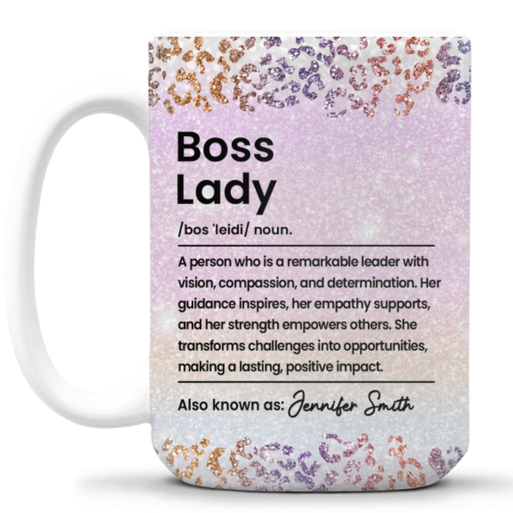 Custom Coworker, Christmas & Birthday Team Appreciation Gift • Boss Lady 2 - Personalized Coffee Mug