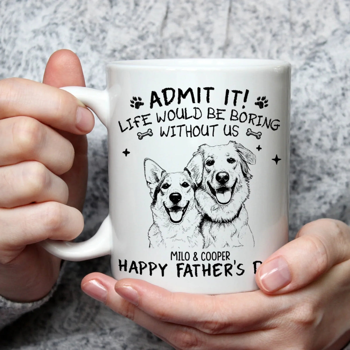 Custom Photo Christmas & Birthday Keepsake Gift • Admit It Sketch - Personalized Coffee Mug