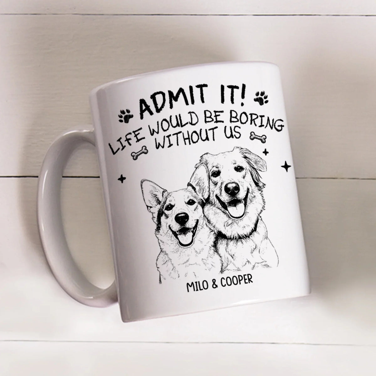 Custom Photo Christmas & Birthday Keepsake Gift • Admit It Sketch - Personalized Coffee Mug