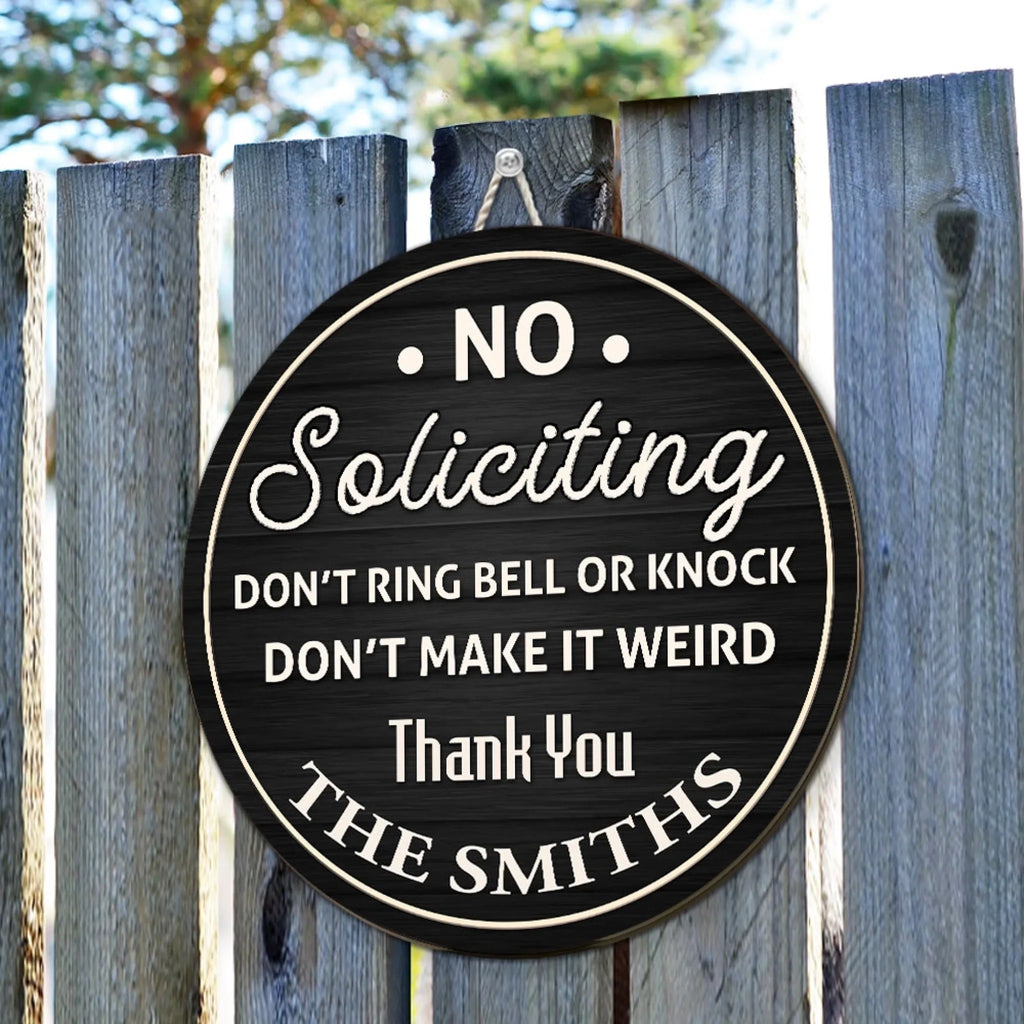 Custom Home & Wall Decor, Birthday & Christmas Gift • Thanks For Not Knocking - Personalized Wood Sign
