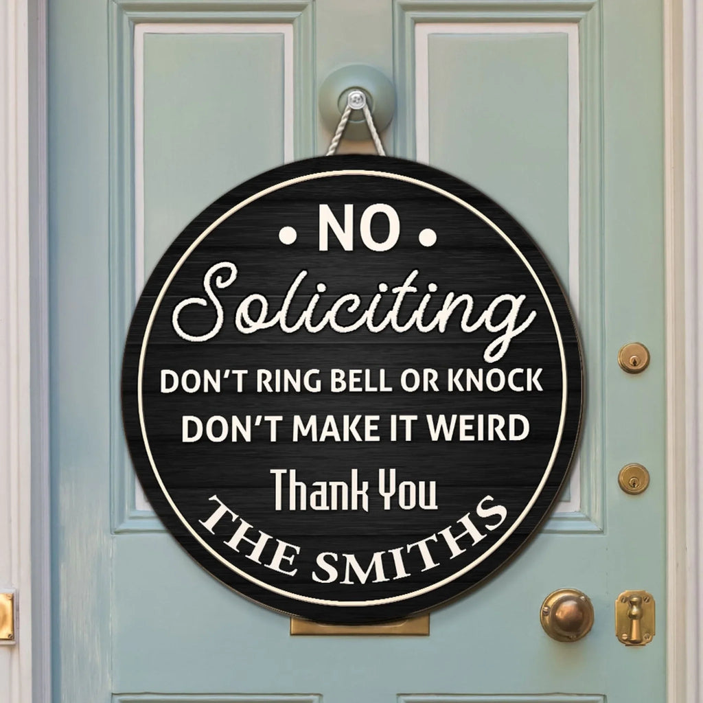 Custom Home & Wall Decor, Birthday & Christmas Gift • Thanks For Not Knocking - Personalized Wood Sign