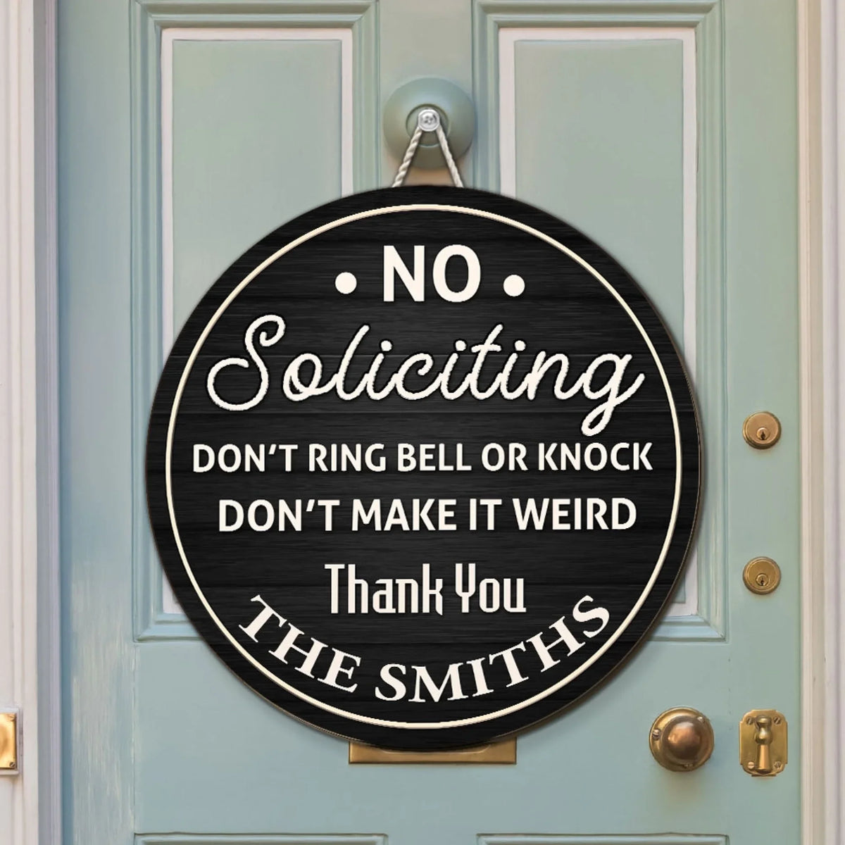 Custom Home & Wall Decor, Birthday & Christmas Gift • Thanks For Not Knocking - Personalized Wood Sign