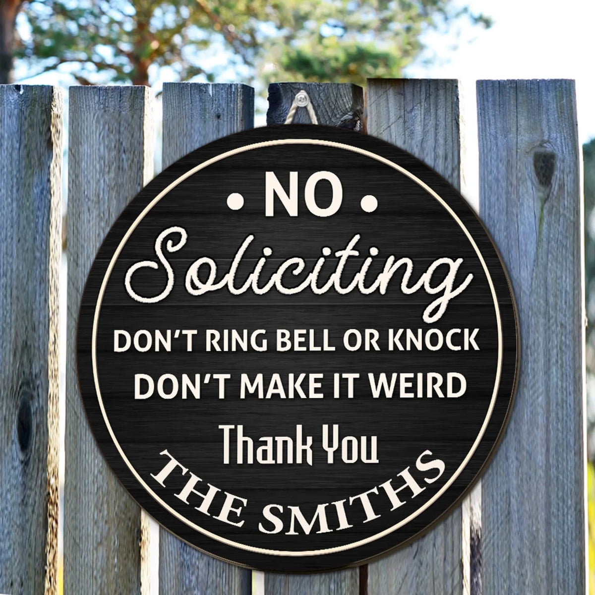Custom Home & Wall Decor, Birthday & Christmas Gift • Thanks For Not Knocking - Personalized Wood Sign