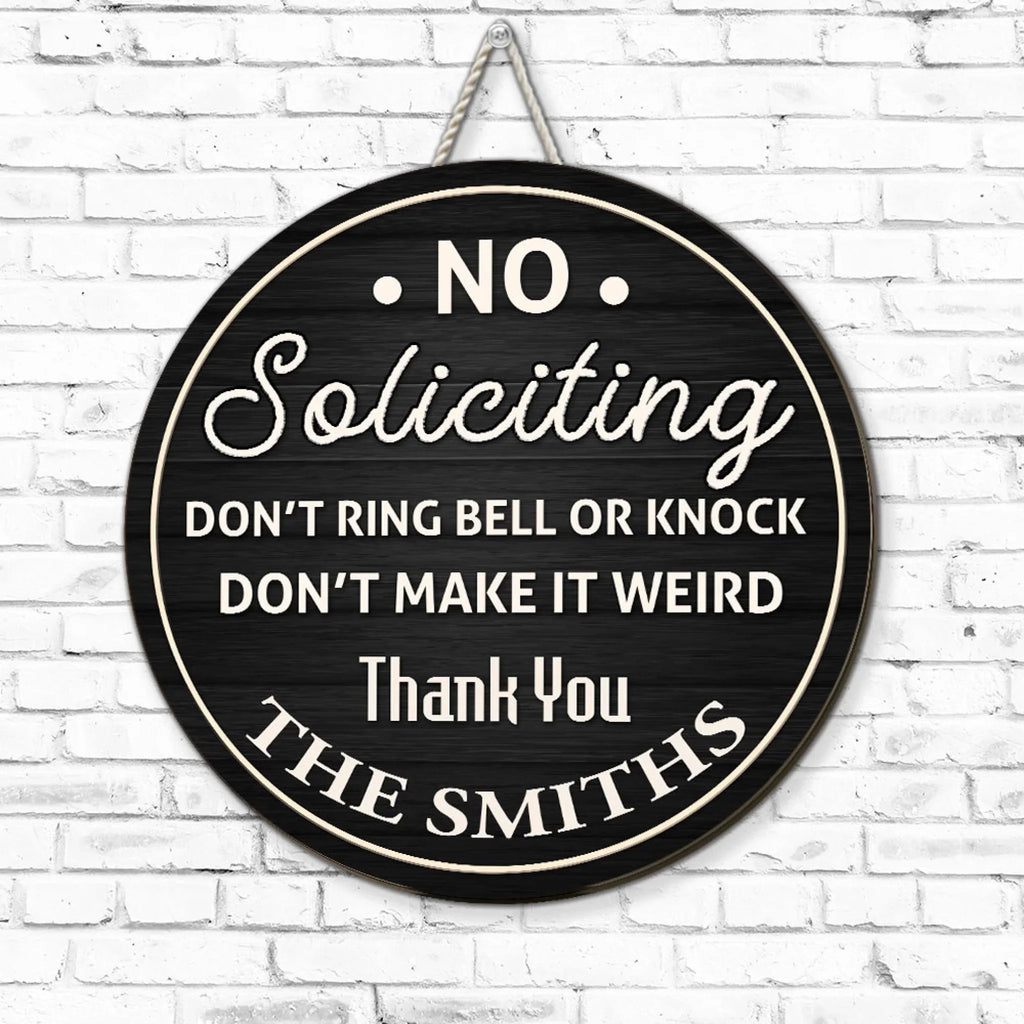 Custom Home & Wall Decor, Birthday & Christmas Gift • Thanks For Not Knocking - Personalized Wood Sign