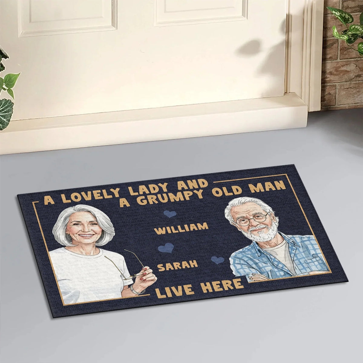 Our Forever Live Here Watercolor - Personalized Doormat