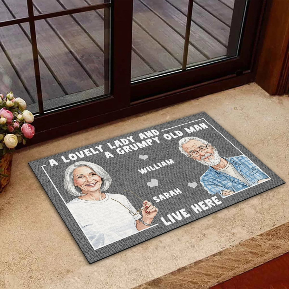 Our Forever Live Here Watercolor - Personalized Doormat